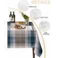 thumbnail image 3 of Blue Brown Plaid Tablecloth Rectangle Table Cloth 60x120, Waterproof Tablecloth Outdoor Table Cloth, Modern Abstract Striped Gingham Checked Washable Table Cover for Kitchen Dinning Party, 3 of 8