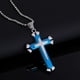 thumbnail image 3 of Collar con colgante dividido de 3 capas negro, acero de titanio y acero inoxidable., 3 of 3