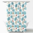 thumbnail image 2 of Lush Decor Coastal Reef Feather Polyester Shower Curtain, 72x72, Blue/Coral, Single, 2 of 4
