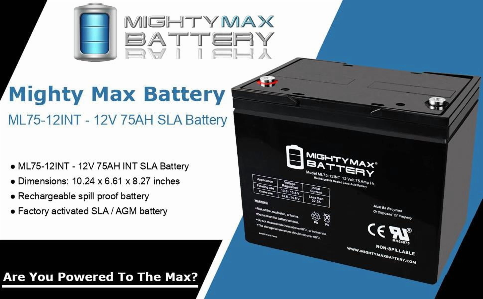 12V 75Ah INT Battery Replacement for AGM BCI Group 65 Car and Truck