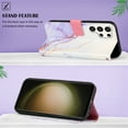 thumbnail image 5 of for Samsung Galaxy S24 Ultra PU Leather Wallet case, Marble Pattern Credit Card Holder,Flip Folio Book Kickstand Cover Women Men with Long + Short Strap for Samsung Galaxy S24 Ultra, Purple/White, 5 of 6