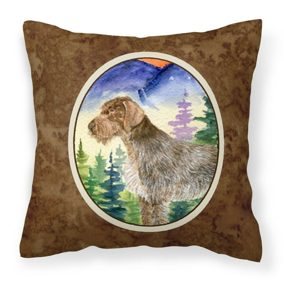 Carolines Treasures SS8226PW1414 German Wirehaired Pointer Fabric Decorative Pillow, 14Hx14W, multicolor
