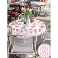 thumbnail image 4 of Outdoor Tablecloth with Umbrella Hole and Zipper, Valentine's Day Round Table Cloth 60 Inch Waterproof Tablecloth, Pink Roman Love Heart Watercolor Picnic Table Cover for Patio Camping, 4 of 7