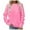 Pink, variant on Gaexia Sweatshirt for Women Crewneck Sweatshirt Long Sleeve Pullover Soft Comfortable Casual Solid Top Loose Fit Warm Wear,Brown,L
