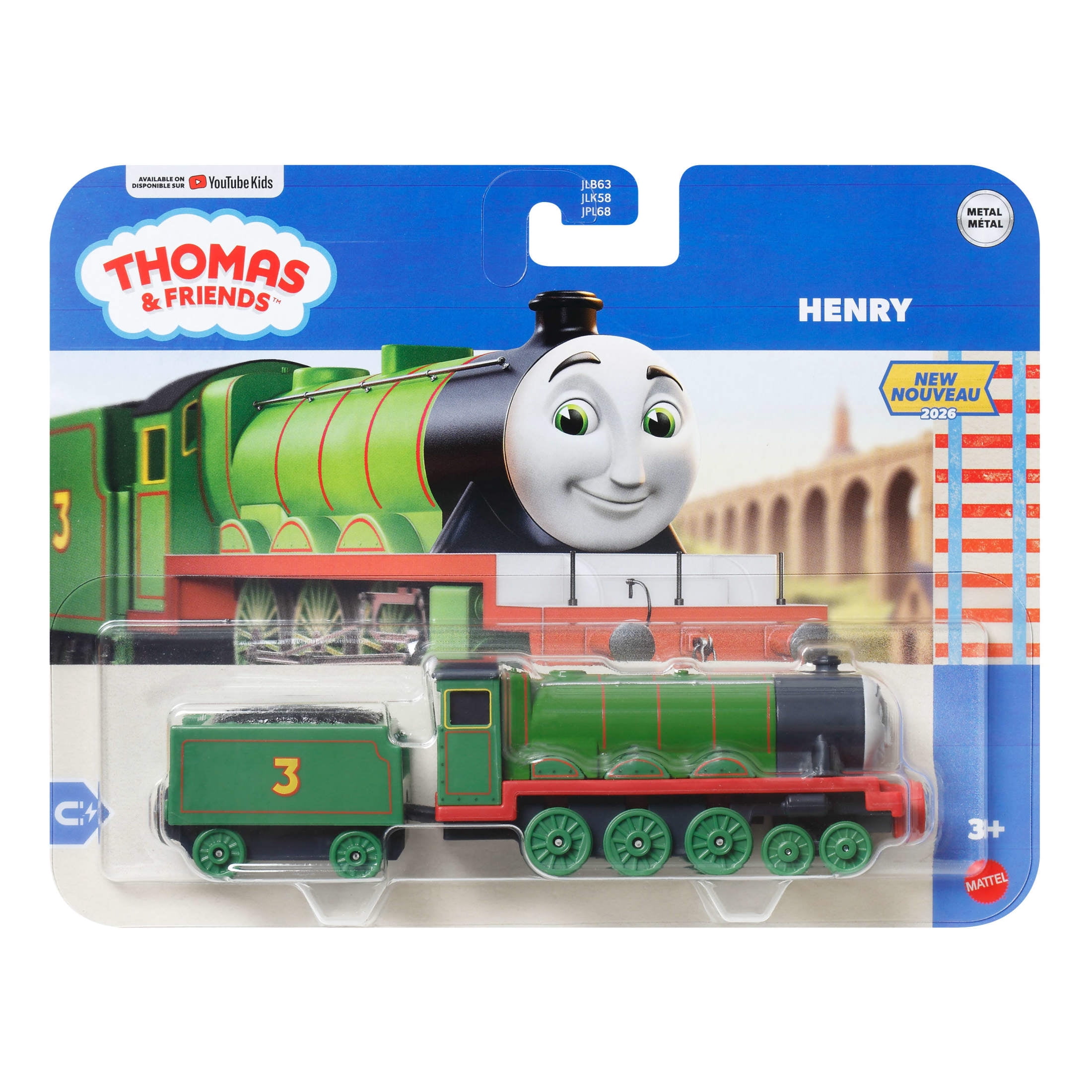 Thomas & Friends by Fisher-Price Die-Cast Henry Engine & Tender, Toy Train Set for Preschoolers