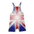 thumbnail image 3 of Zwiiyzr 2024 Independence Day Girls' Jumpsuits & Rompers Summer Sleeveless Casual Romper Spaghetti Strap Shorts Overalls with Pockets Size 5-14 Years Blue-A, 3 of 5
