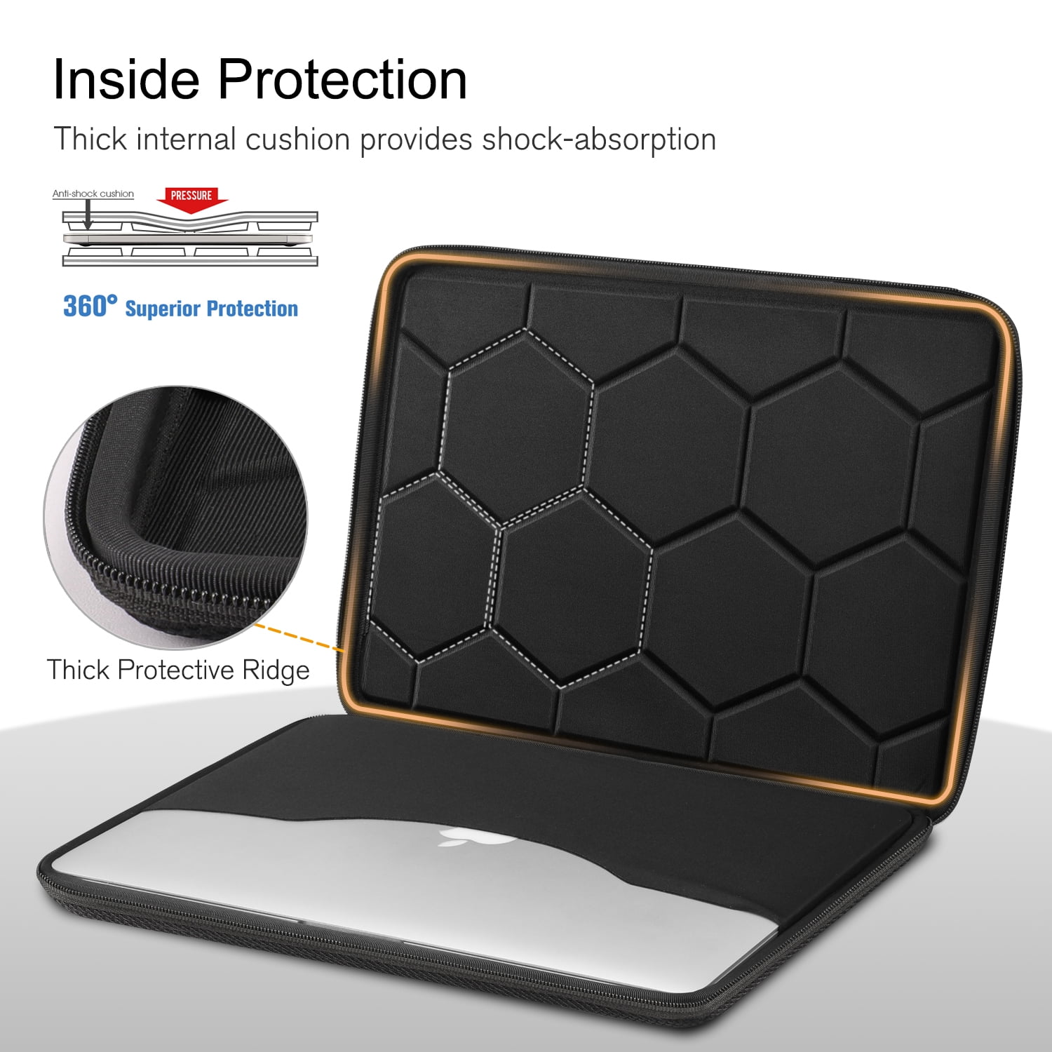Fintie 13-14 inch Hard Laptop Sleeve Case for MacBook Neo (A18 Pro), Macbook Air 13-in M5/ M4 /M3/M2/M1, MacBook Pro 14-in M4/M3/M2/M1, Shockproof EVA Carrying Bag, Black