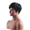 thumbnail image 4 of Peluca Corta De Pelo Negro Y Peluca Resistente Al Calor 32 Cm - Negro #2 Sunnimix Pelucas cortas de pelo humano, 4 of 8