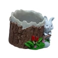 thumbnail image 4 of Maceta con forma de animal de dibujos animados, agujero para árbol, para cactus, miniplantas de interior, decoración blanco, 4 of 8
