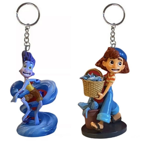 Alberto Monster & Giulia PVC Keychain Dangler Figure Figurine Charm Luca 3” New