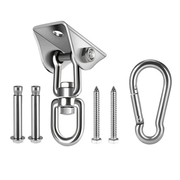 Kit para colgar hamacas, ganchos giratorios de 360° de alta resistencia para columpios, sillas, yoga, columpios para porches al aire libre