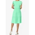 thumbnail image 2 of TheMoogan Women's Flutter Ruffle Cap Sleeve Tiered Jersey Babydoll A-Line Midi Day Dress, 2 of 6