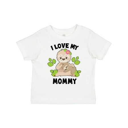 

Inktastic Cute Sloth I Love My Mommy with Green Leaves Gift Toddler Boy or Toddler Girl T-Shirt