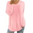 thumbnail image 4 of Ltctricy Oversized Sweatshirts for Women Casual Loose Long Sleeve Scoop Neck Ribbed Knit Sweaters Pullover Sweatshirt Tops(Pink,X-Large), 4 of 7