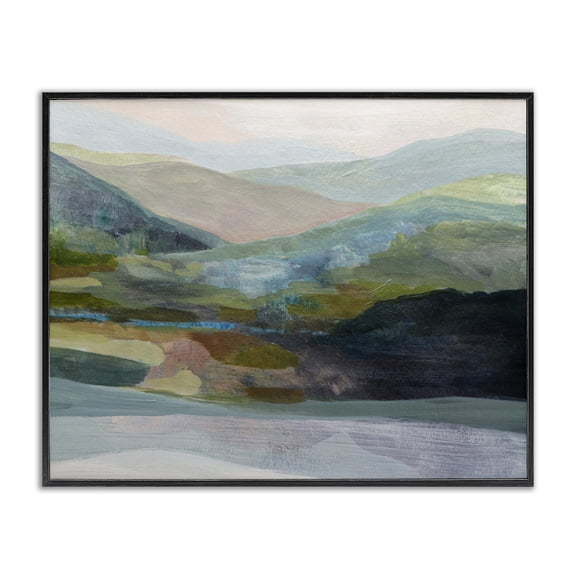 Stupell Industries Traditional Misty Morning Mountain Gradient Black Framed Giclee Art, 14 x 11, by Farren Lee