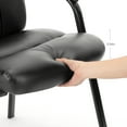 thumbnail image 5 of GIANNA Office Guest Chair, Bonded Leather Executive Side Chair， Reception Chair with Solid Metal Frame， Home Office Furniture，Black, 5 of 6