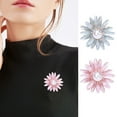 thumbnail image 2 of Mightlink Elegant Flower Shape Women Brooch Faux Pearl Decor Lapel Pin Shawl Cardigan Coat Brooch Pin Enamel Simple Badge Jewelry Gift, 2 of 6