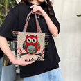 thumbnail image 4 of facefd Embroidered Handmade Women Shoulder Bag Travel Bag Gift Red Owl, 4 of 8