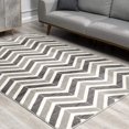 thumbnail image 4 of 3â€™ x 10â€™ Gray Distressed Chevron Runner Rug, 4 of 5