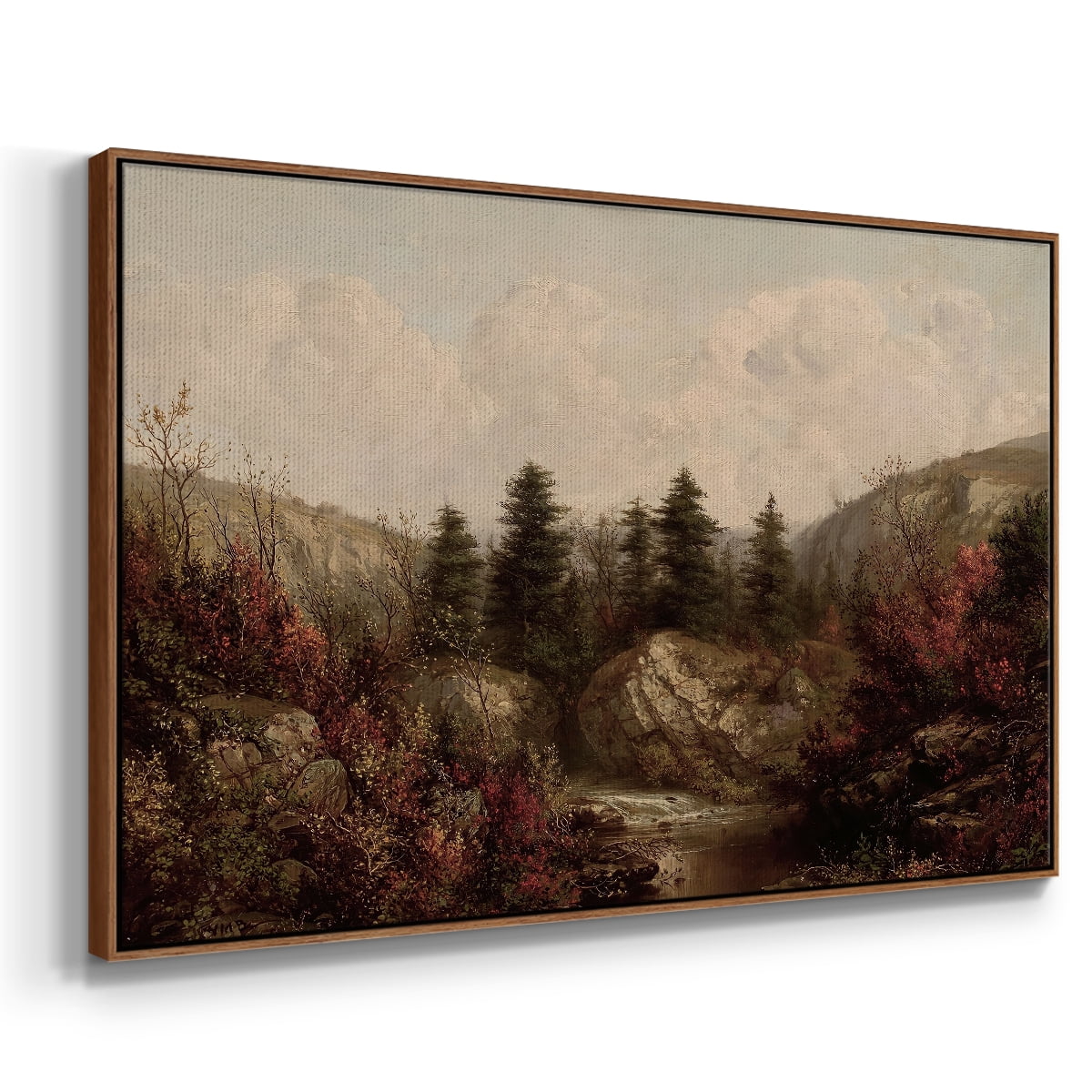 Vintage Landscape-CCCXXVIII By Wexford Home Framed in Walnut Wood Gallery Wrapped Canvas 27 in. x 41 in.