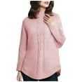 thumbnail image 6 of Honeeladyy Women Winter Gray O Neck Long Sleeve Pearl Knitted Sweater Blouse Pullovers, 6 of 9