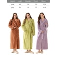 thumbnail image 5 of AMITOFO Women’s Thick Long Robe with Contrast Piping V-Neck – Soft Warm Winter Housecoat with Waist Belt and Side Pockets, 5 of 8
