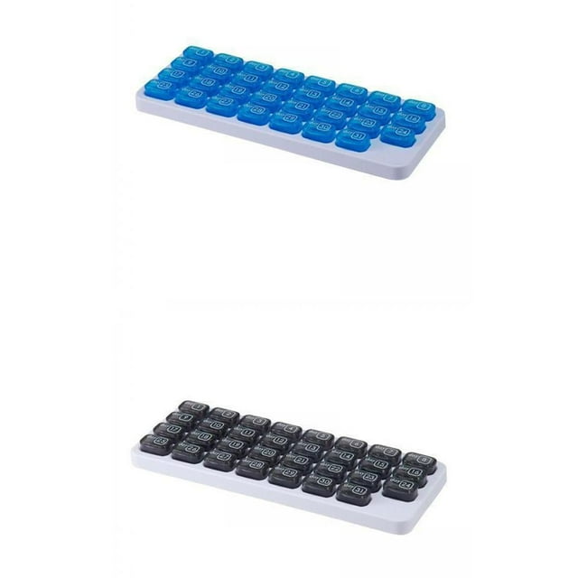 MERIGLARE 31 Grid Pill Box Monthly 31 Days 31 Compartments for Travel Capsules Oldest Gray