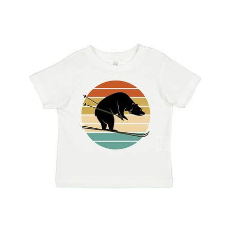 

Inktastic Skiing Bear Retro Sunset Gift Toddler Boy or Toddler Girl T-Shirt