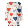 thumbnail image 4 of Lumtrix Womens Valentine Tops Casual Crew Neck 3/4 Length Sleeve Shirts Cute Love Heart T Shirts Loose Spring Fall Clothes 2026 Deep Red L, 4 of 6