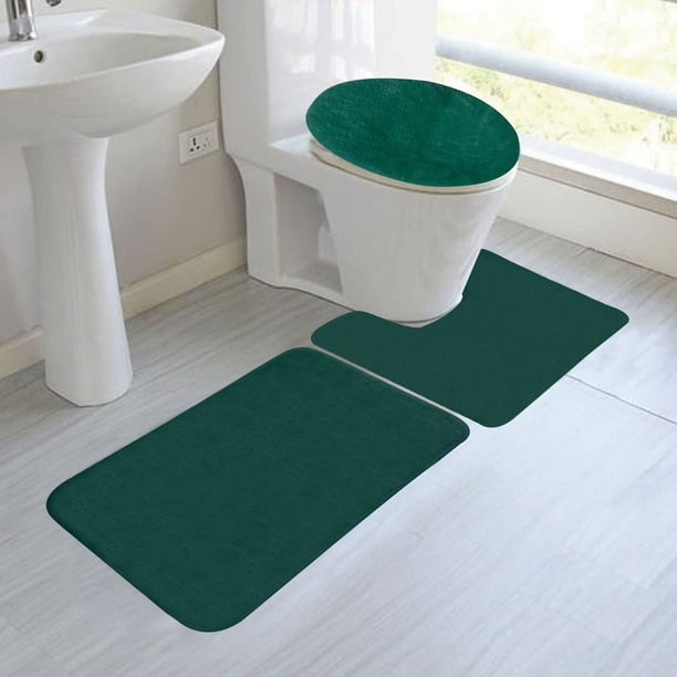(6) Bath Mat, Contour Rug, And Lid Cover, With Rubber Backing Bathroom