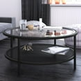 thumbnail image 4 of Evelyn&Zoe Rigan 36" Wide Round Coffee Table, Blackened Bronze, 4 of 7