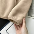 thumbnail image 5 of FRSASU Women's Fuzzy Fleece Jacket Long Sleeve Zip up Coat Soft Casual Outerwear with Pockets Khaki, 5 of 9