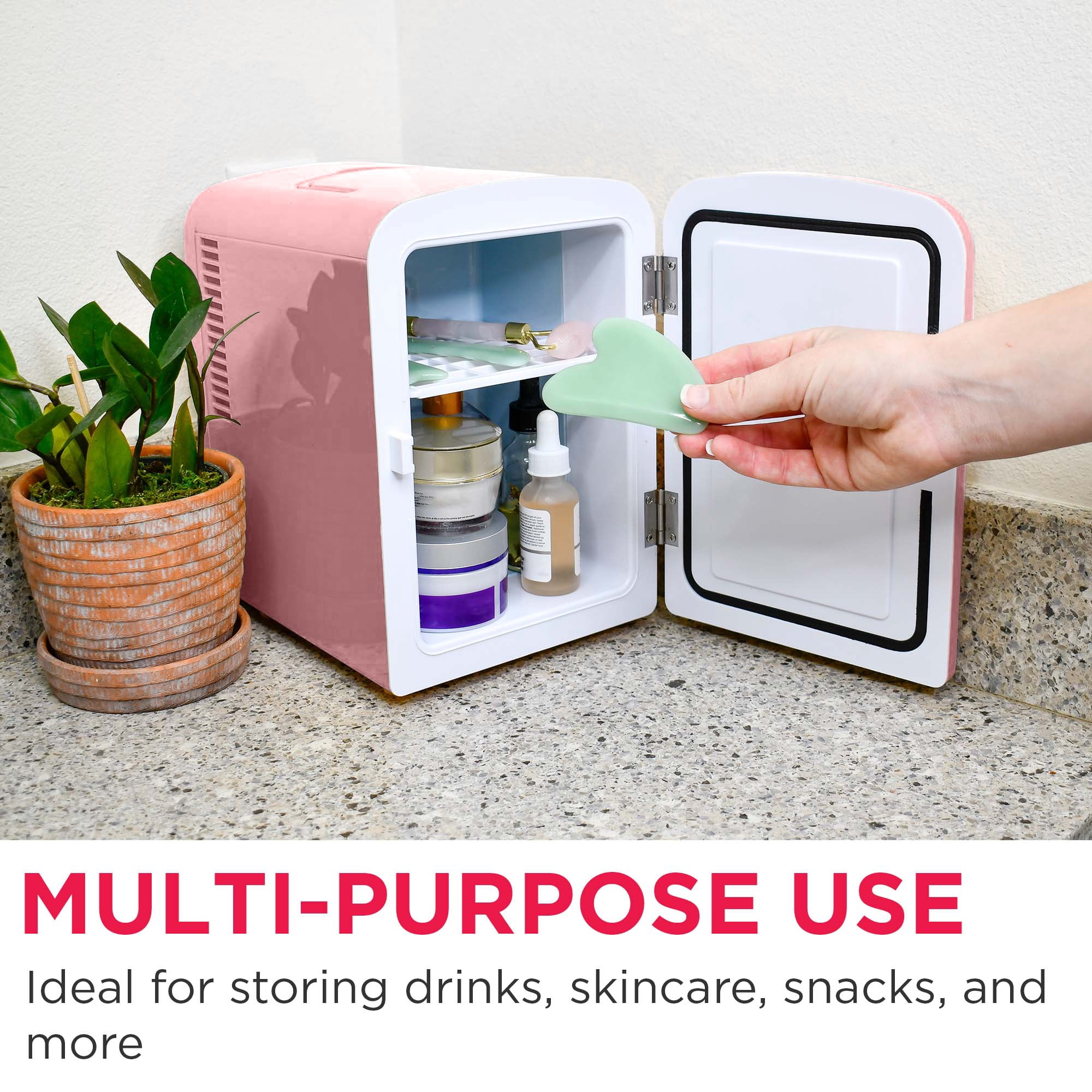 Frigidaire 6 Can Portable Retro Mini Cooler with Built-in Bluetooth Speaker, 4 Liter Personal Cooler, Pink EFMIS151