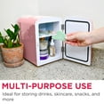 thumbnail image 5 of Frigidaire Portable Retro 6-can Mini Personal Fridge Cooler, EFMIS151, Built-in Bluetooth(R) Speaker, Pink, 5 of 14