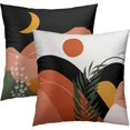 thumbnail image 2 of Boho Sun Moon Throw Pillow Covers 20''''x20'''' Bohemian Mountains Pillowcase Set of 2 Square Home Bedroom Cushion Cover Sofa Bed Couch Decor, 2 of 6