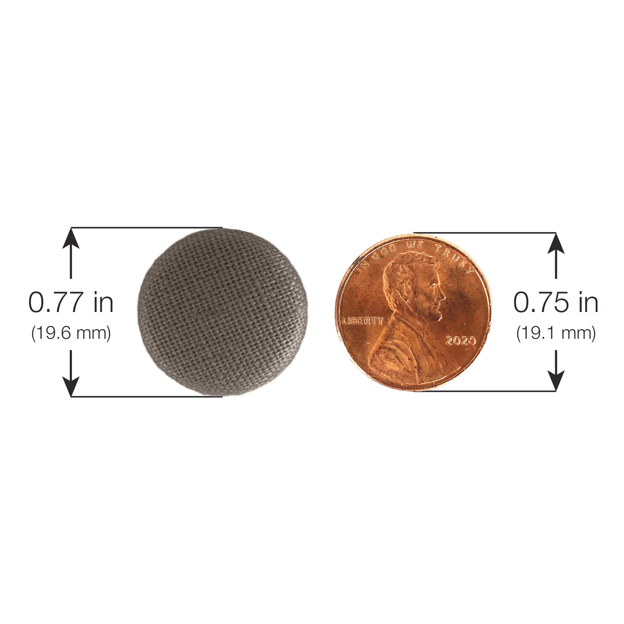 Primpins Upholstery Tacks - Fabric Covered Button Twist Pins - For Bed Skirts, Slipcovers, Armchair Caddies, Headliners (Set of 24, Ash Brown)