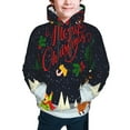 thumbnail image 5 of Kll Unisex Kids Boys Girls Hooded Pocket Pullover Hoodies-Merry Christmas Elk, 5 of 9