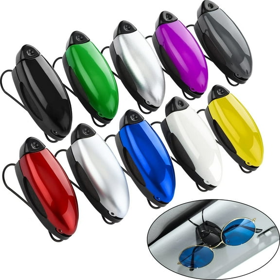 10 Pieces Auto Car Vehicle Sun Visor Clip Holder for Sunglasses, Glasses Holder Clip Hanger Eyeglasses Mount Ticket Card Clip Car Accessories