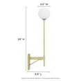 thumbnail image 6 of Modway Riva White Globe Wall Sconce in Satin Brass, 6 of 8
