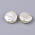 thumbnail image 2 of Plastic Imitation Pearl Beads Flat Round Beige 14.5x14.5x5.5mm Hole: 1.6mm, 2 of 2