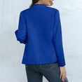 thumbnail image 4 of YOUSNH Women Casual Slim Top Button Long Sleeve Stand Solid Business Jacket Trendy Short Coat Fall Jackets for Women 2024 Blue S, 4 of 9