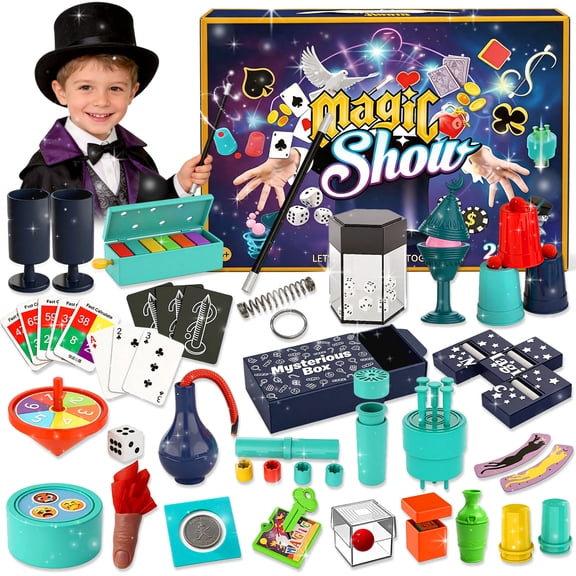 Chuvikid Magic Kit for Kid,300+ Magic Tricks with Manual and Video for Beginners and Kids,Birthday Gifts Toys for Ages 6-12 Years Old Boys Girls