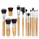thumbnail image 1 of Juego de brochas de maquillaje con mango de bambú, 12 Uds., brocha para sombra de ojos, brocha para rubor, herramienta de belleza esquí esquí Gafas de esquí, 1 of 4