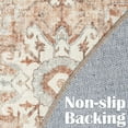 thumbnail image 4 of RUGKING Traditional Round Rug 4ft Foldable Brick Red Circle Rugs for Livingroom Bedroom Thin Kitchen Non-Slip Distressed Area Rug Vintage Carpet in Home, 4 of 5