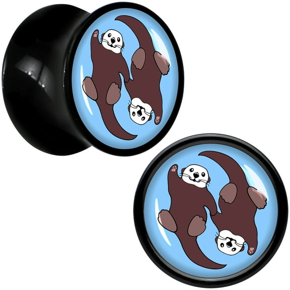 Body Candy 00 Gauge Oh My Otters Animal Acrylic Saddle Plug Set