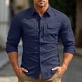 thumbnail image 2 of Dpjklzsn Men's Tactical Utility Shirt, Long Sleeve Ventilated Collared Shirt with Zip Dual Pockets, 2 of 9