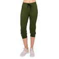 thumbnail image 3 of ALWAYS Capri Jogger Pants, Women's Casual Slim Bottoms Olive US XL, 3 of 5