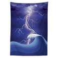 thumbnail image 3 of Ambesonne Purple Tablecloth Rectangular Table Cover, Heavy Storm in the Ocean, 60"x90", Purple Blue and White, 3 of 4