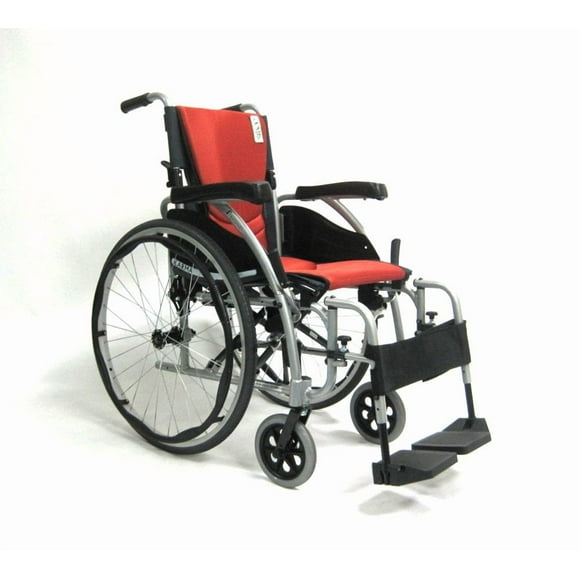 Karman Ergonomic Wheelchair, Pearl Silver Frame and Orange Imola Cushions, 16"