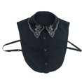thumbnail image 1 of WZXFASHION Chiffon Color Blocked Embroidered False Collar Clothing Shoes & Accessories Black One Size, 1 of 9